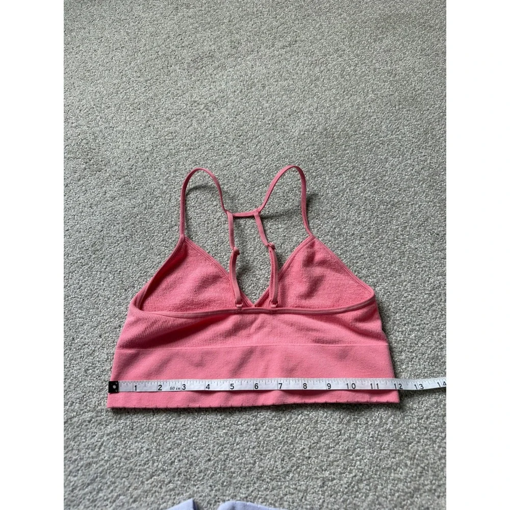 Anthropologie Boho Seamless Bralette Set Size XS/S Pink Blue Racerback Strappy